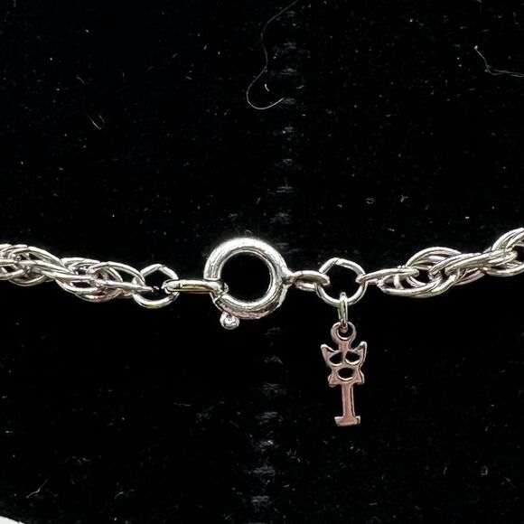 Crown Trifari 60s Statement Chunky Flower 23-1/2” Rope Chain Pendent Necklace - Picture 7 of 7